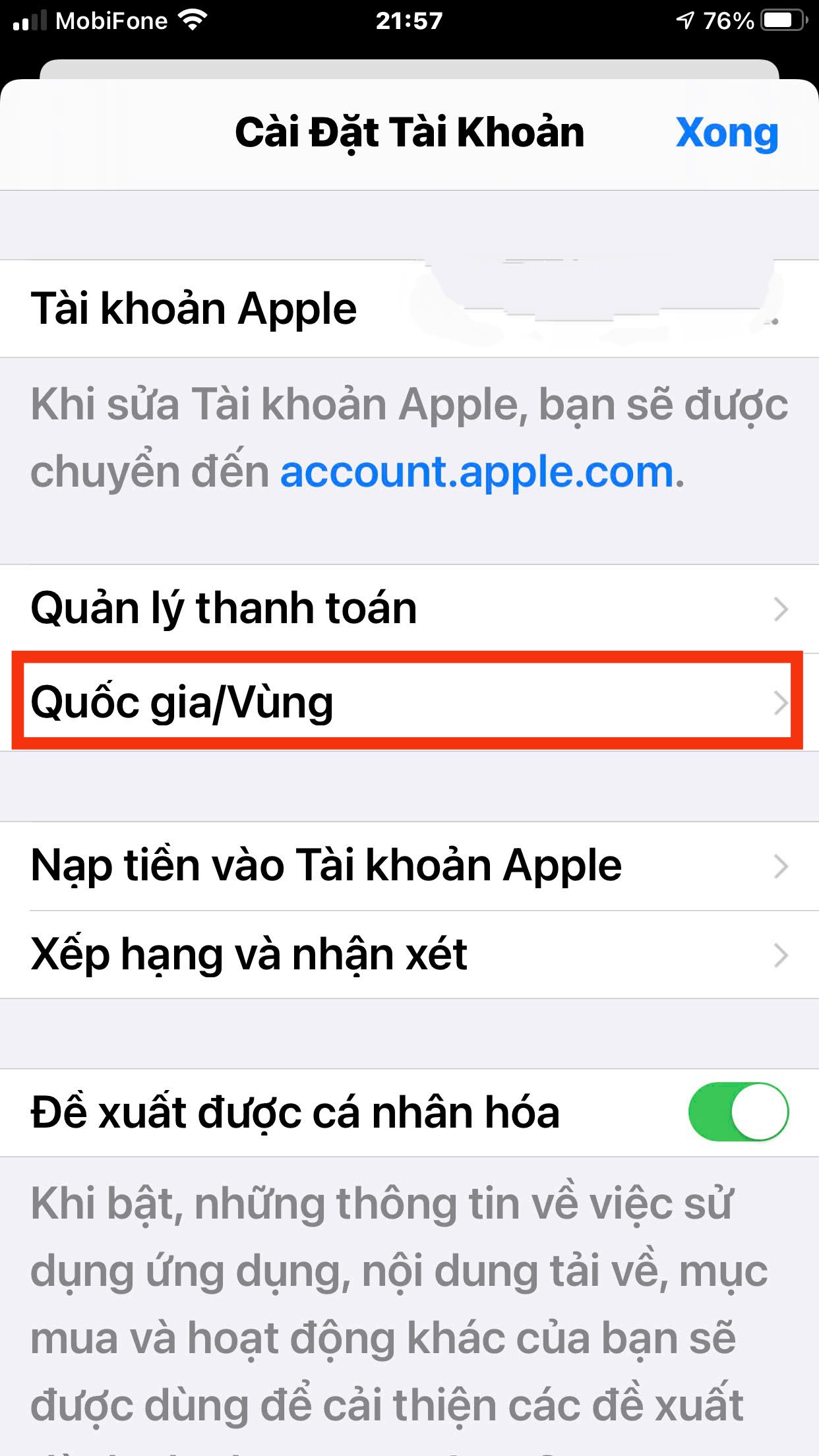 Quốc gia Vùng